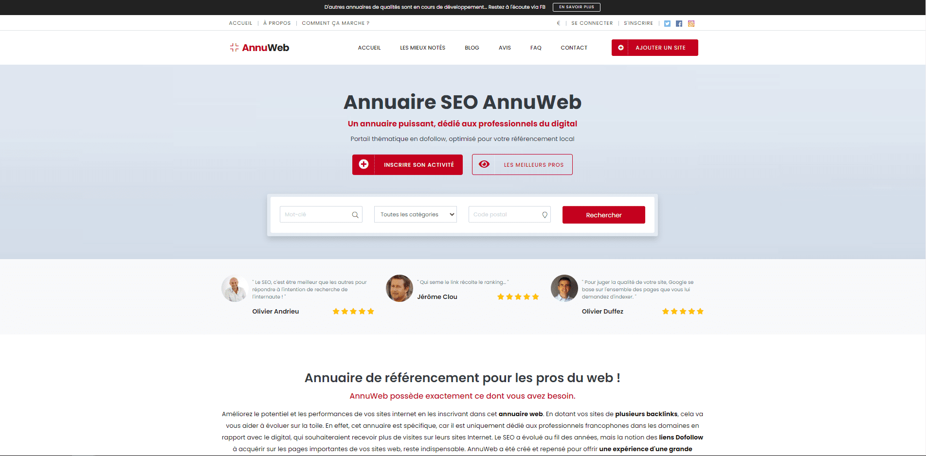 Site internet Annuaire SEO