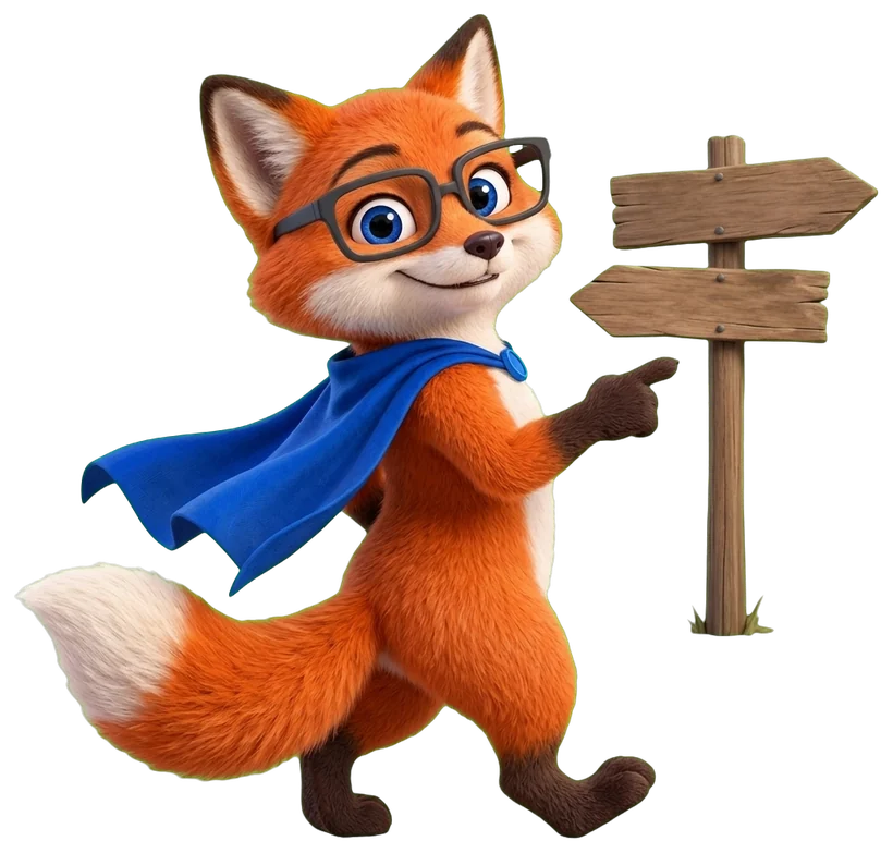 Le renard montre le chemin à suivre
